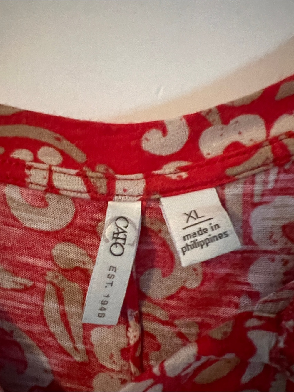 Cato Red Floral Short-Sleeve V-Neck Top - Picture 2 of 2